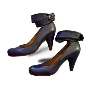 Chie Mahara Navy Blue Ankle Strap Heels